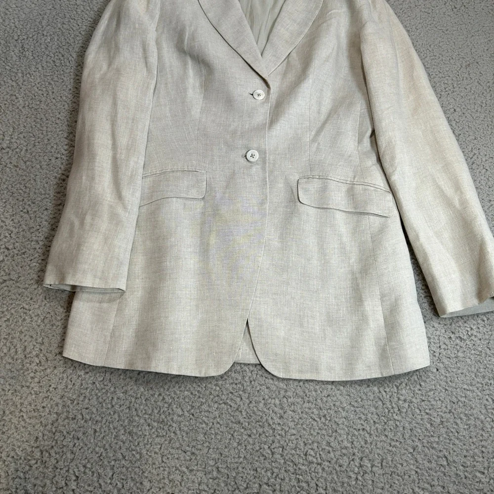 Brooks Brothers Milano Fit Linen Blazer‎ Beige Two Button Jacket Womens Size 4